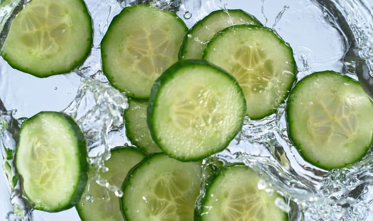cetriolo a fette in acqua